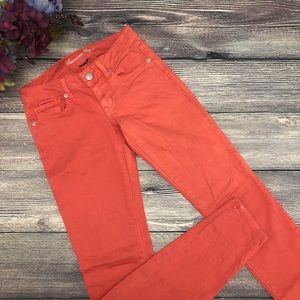 American Eagle AEO Skinny Jeans red coral sz 00